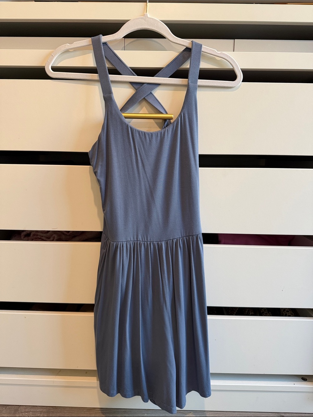 Women's Blue Cross-Back romper